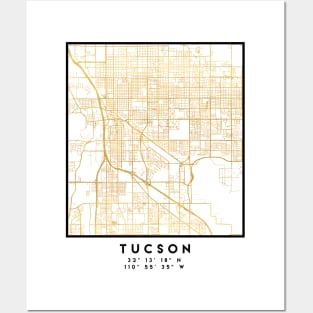 TUCSON ARIZONA CITY STREET MAP ART Posters and Art